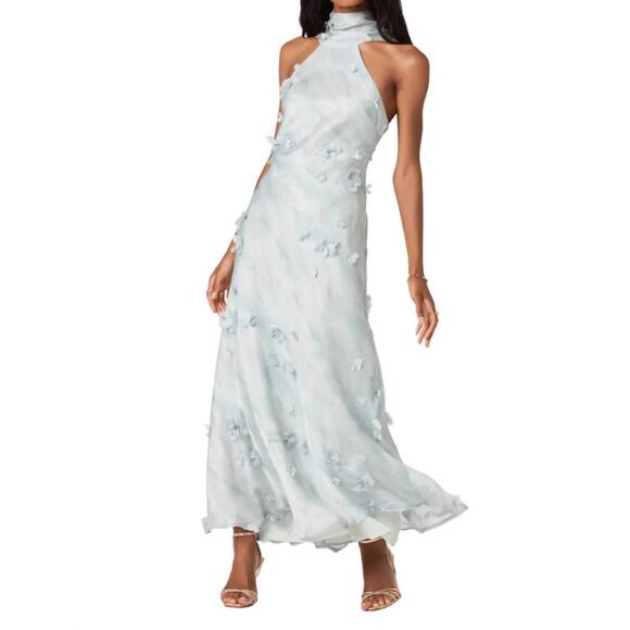 ASTR Dresses & Skirts - NEW ASTR ashley halter neck maxi dress in seafoam